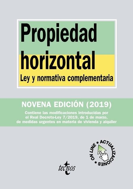 PROPIEDAD HORIZONTAL -  EDICIÓN 2019 | 9788430976881 | EDITORIAL TECNOS | Llibreria Aqualata | Comprar libros en catalán y castellano online | Comprar libros Igualada