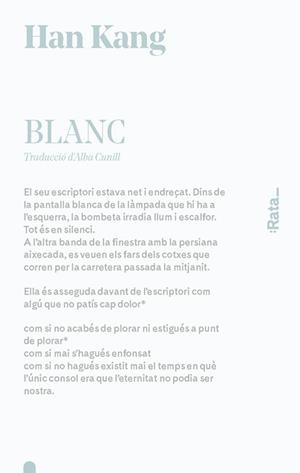 BLANC | 9788416738502 | KANG, HAN | Llibreria Aqualata | Comprar libros en catalán y castellano online | Comprar libros Igualada