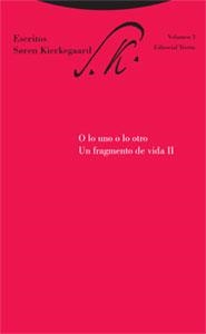 O LO UNO O LO OTRO. UN FRAGMENTO DE VIDA II | 9788481648089 | KIERKEGAARD, SOREN | Llibreria Aqualata | Comprar libros en catalán y castellano online | Comprar libros Igualada