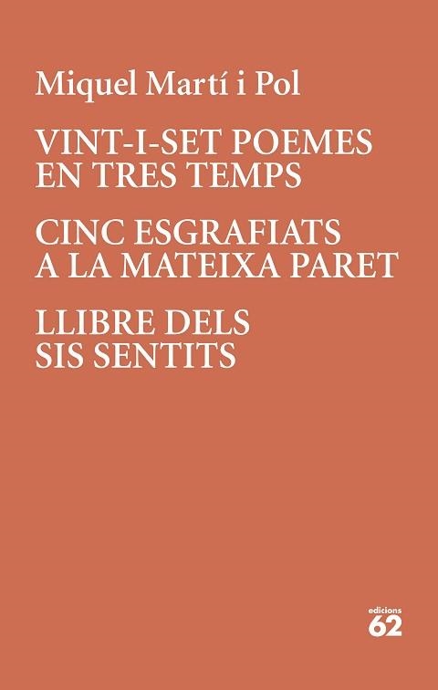 VINT-I-SET POEMES EN TRES TEMPS · CINC ESGRAFIATS A LA MATEIXA PARET | 9788429779196 | MARTÍ I POL, MIQUEL | Llibreria Aqualata | Comprar libros en catalán y castellano online | Comprar libros Igualada