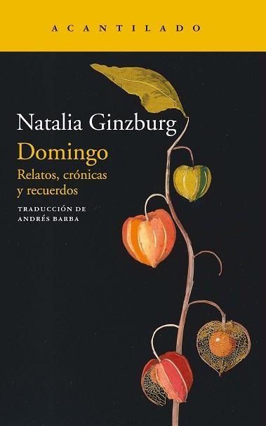 DOMINGO | 9788418370151 | GINZBURG, NATALIA | Llibreria Aqualata | Comprar libros en catalán y castellano online | Comprar libros Igualada