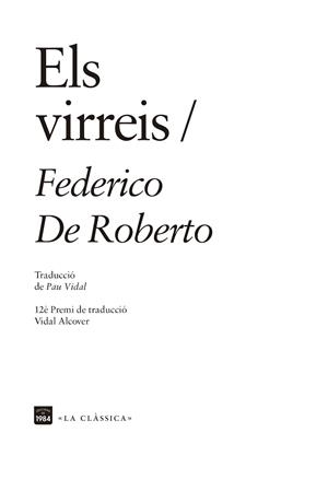 VIRREIS, ELS | 9788416987832 | DE ROBERTO, FEDERICO | Llibreria Aqualata | Comprar libros en catalán y castellano online | Comprar libros Igualada