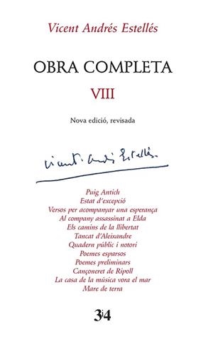 OBRA COMPLETA VIII VICENT ANDRÉS ESTELLÉS | 9788417469429 | ANDRÉS ESTELLÉS, VICENT | Llibreria Aqualata | Comprar llibres en català i castellà online | Comprar llibres Igualada