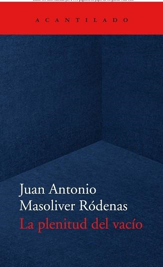 PLENITUD DEL VACÍO, LA | 9788418370779 | MASOLIVER RÓDENAS, JUAN ANTONIO | Llibreria Aqualata | Comprar libros en catalán y castellano online | Comprar libros Igualada