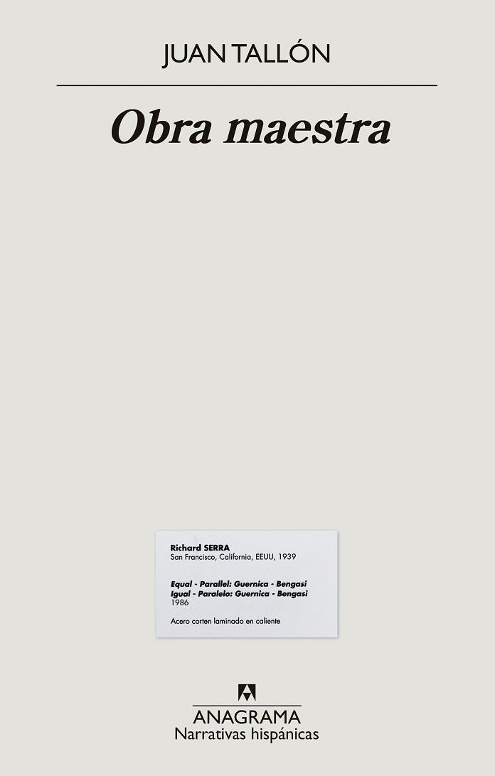 OBRA MAESTRA | 9788433999412 | TALLÓN, JUAN | Llibreria Aqualata | Comprar libros en catalán y castellano online | Comprar libros Igualada