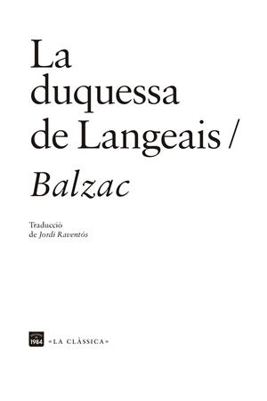 DUQUESSA DE LANGEAIS, LA | 9788418858161 | BALZAC, HONORÉ DE | Llibreria Aqualata | Comprar libros en catalán y castellano online | Comprar libros Igualada