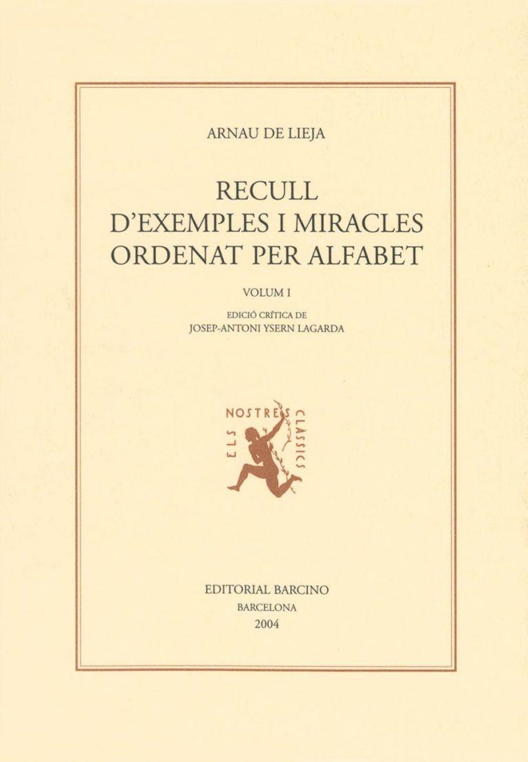RECULL D'EXEMPLES I MIRACLES ORDENAT PER ALFABET -2 VOL- | 9788472267084 | LIEJA, ARNAU DE | Llibreria Aqualata | Comprar libros en catalán y castellano online | Comprar libros Igualada