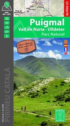 PUIGMAL. VALL DE NÚRIA-ULLDETER (MAPA ALPINA 25. 1:25000) | 9788470111570 | Llibreria Aqualata | Comprar libros en catalán y castellano online | Comprar libros Igualada