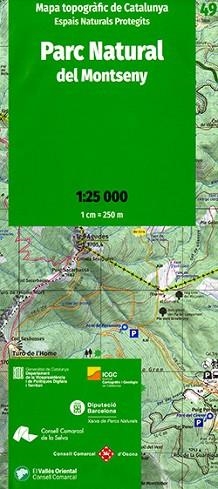 MAPA PARC NATURAL DEL MONTSENY TOPOGRÀFIC  ESCALA 1:250000 | 9788419326676 | INSTITUT CARTOGRÀFIC I  GEOLÒGIC DE CATALUNYA | Llibreria Aqualata | Comprar libros en catalán y castellano online | Comprar libros Igualada
