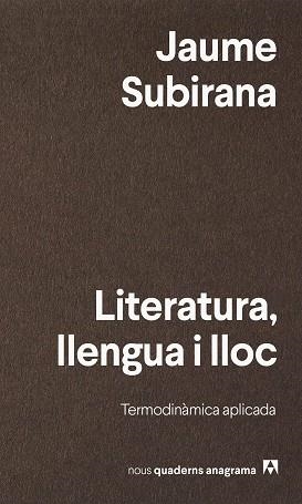 LITERATURA, LLENGUA I LLOC | 9788433947161 | SUBIRANA, JAUME | Llibreria Aqualata | Comprar llibres en català i castellà online | Comprar llibres Igualada