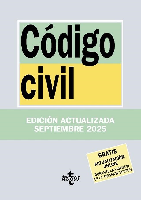 CÓDIGO CIVIL - SEPTIEMBRE 2025 | 9788430992980 | EDITORIAL TECNOS | Llibreria Aqualata | Comprar llibres en català i castellà online | Comprar llibres Igualada