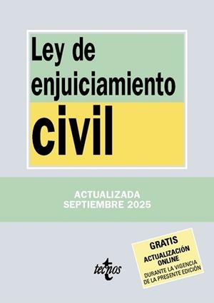 LEY DE ENJUICIAMIENTO CIVIL - SEPTIEMBRE 2025 | 9788430993178 | EDITORIAL TECNOS | Llibreria Aqualata | Comprar llibres en català i castellà online | Comprar llibres Igualada