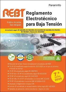 REGLAMENTO ELECTROTÉCNICO PARA BAJA TENSIÓN. REBT  7.ª EDICIÓN 2025 (E-BOOK) | 9788428374125 | ALCALDE SAN MIGUEL, PABLO | Llibreria Aqualata | Comprar libros en catalán y castellano online | Comprar libros Igualada