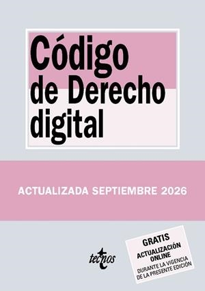 CÓDIGO DE DERECHO DIGITAL (SETEMEBRE 2026) | 9788430994557 | EDITORIAL TECNOS | Llibreria Aqualata | Comprar llibres en català i castellà online | Comprar llibres Igualada