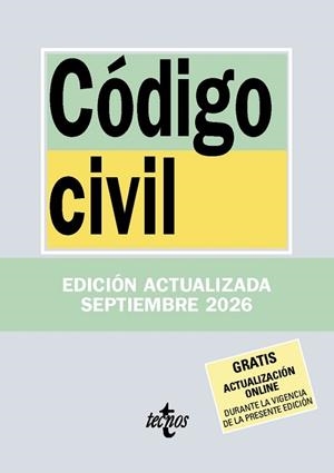 CÓDIGO CIVIL (SETEMBRE 2026) | 9788430994359 | EDITORIAL TECNOS | Llibreria Aqualata | Comprar llibres en català i castellà online | Comprar llibres Igualada