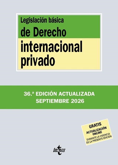 LEGISLACIÓN BÁSICA DE DERECHO INTERNACIONAL PRIVADO 8SETEMBRE 2026) | 9788430994397 | EDITORIAL TECNOS | Llibreria Aqualata | Comprar llibres en català i castellà online | Comprar llibres Igualada
