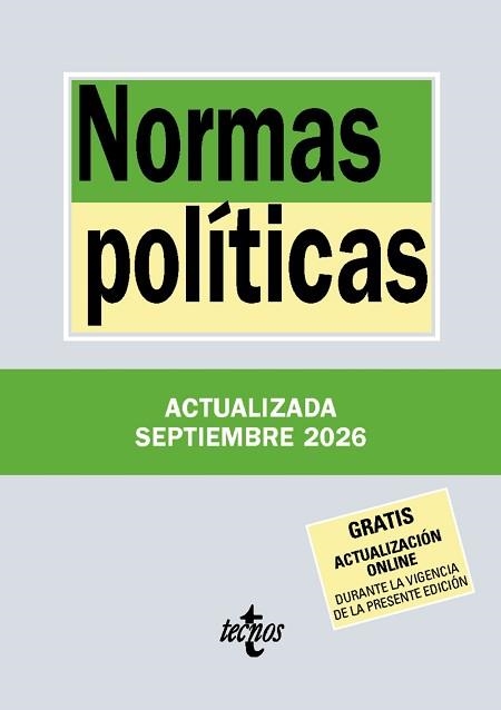 NORMAS POLÍTICAS (SETEMBRE 2026) | 9788430994434 | EDITORIAL TECNOS | Llibreria Aqualata | Comprar llibres en català i castellà online | Comprar llibres Igualada