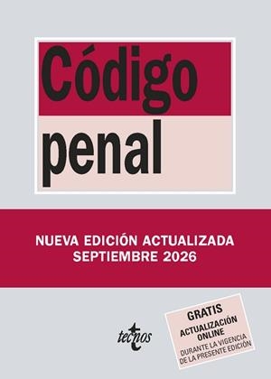 CÓDIGO PENAL (SETEMBRE 2026) | 9788430994458 | EDITORIAL TECNOS | Llibreria Aqualata | Comprar llibres en català i castellà online | Comprar llibres Igualada