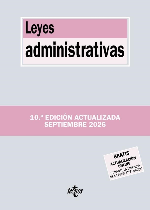 LEYES ADMINISTRATIVAS (SETEMBRE 2026) | 9788430994519 | EDITORIAL TECNOS | Llibreria Aqualata | Comprar llibres en català i castellà online | Comprar llibres Igualada