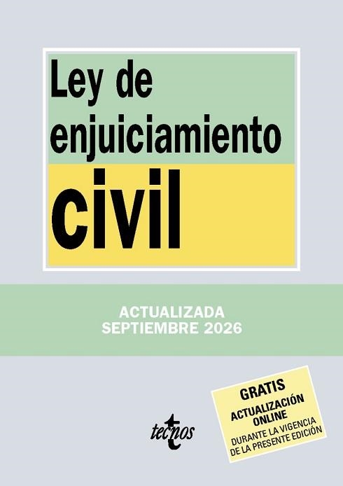 LEY DE ENJUICIAMIENTO CIVIL (SETEMBRE 2026) | 9788430994526 | EDITORIAL TECNOS | Llibreria Aqualata | Comprar llibres en català i castellà online | Comprar llibres Igualada