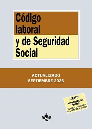 CÓDIGO LABORAL Y DE SEGURIDAD SOCIAL (SETEMBRE 2026) | 9788430994540 | EDITORIAL TECNOS | Llibreria Aqualata | Comprar llibres en català i castellà online | Comprar llibres Igualada