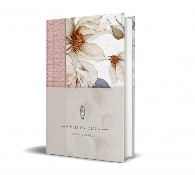 BIBLIA CATÓLICA, LA. EDICIÓN LETRA GRANDE. TAPA DURA, TELA ROSADA CON FLORES | 9798890985309 | BIBLIA DE AMÉRICA | Llibreria Aqualata | Comprar llibres en català i castellà online | Comprar llibres Igualada