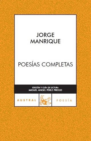 POESIAS COMPLETAS (AUSTRAL POESIA 152) | 9788467022278 | MANRIQUE, JORGE | Llibreria Aqualata | Comprar libros en catalán y castellano online | Comprar libros Igualada