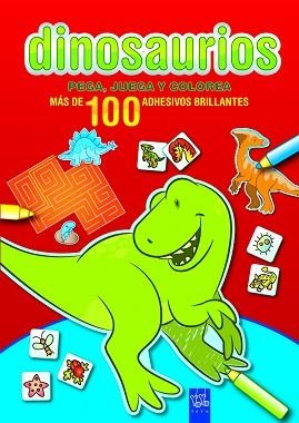 DINOSAURIOS. PEGA, JUEGA Y COLOREA. ROJO | 9788408090007 | YOYO | Llibreria Aqualata | Comprar llibres en català i castellà online | Comprar llibres Igualada